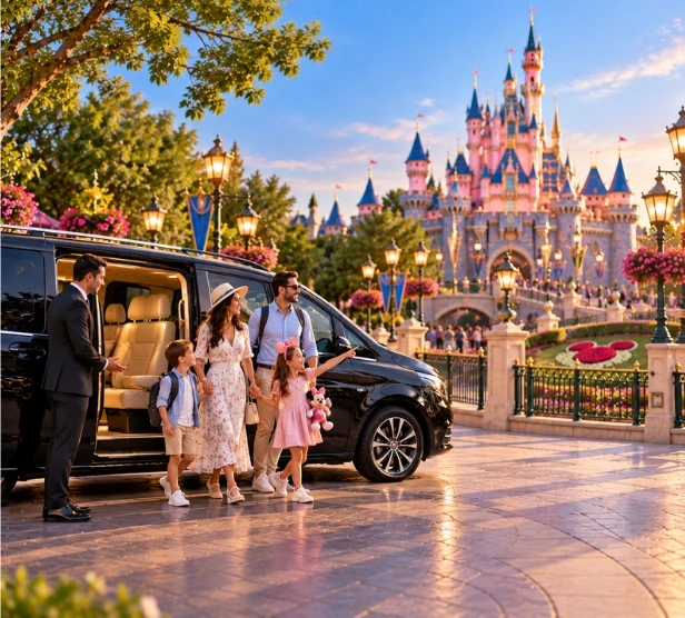 Exploring Eurodisney In A Chauffeured Car